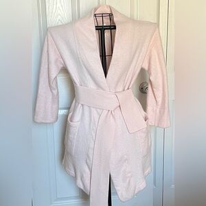 Van Winkle & Co. Cashmere Soft Pink Women's Cardigan w/ Tie Belt 3/4 Sleeve XL